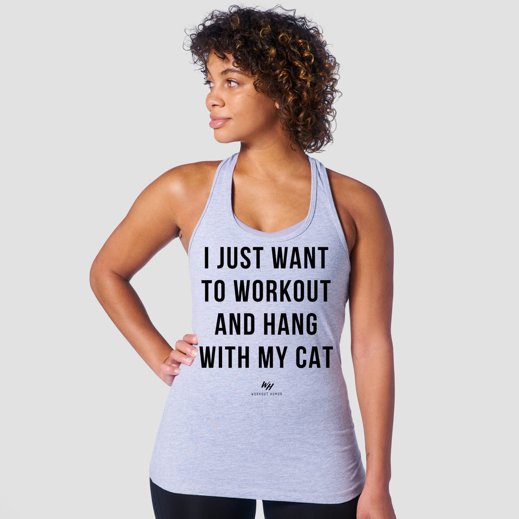 I Just Want to Workout And Hang With My Cat Racerback Tank Top - Women's